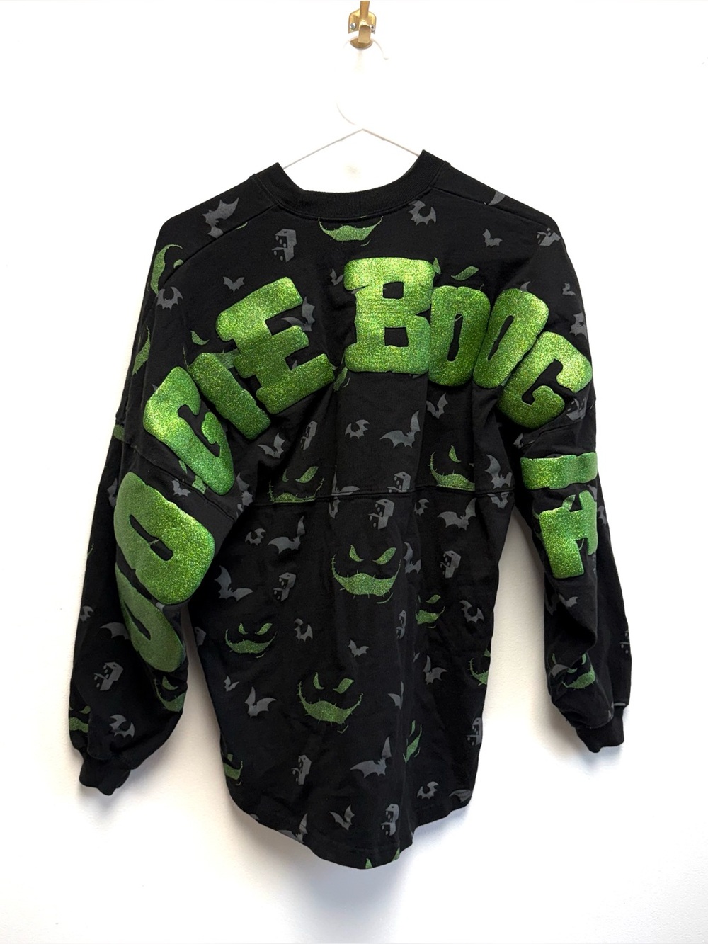 Disney Spirit Jersey Nightmare Before Christmas Oogie Boogie Bat Long Sleeve XS